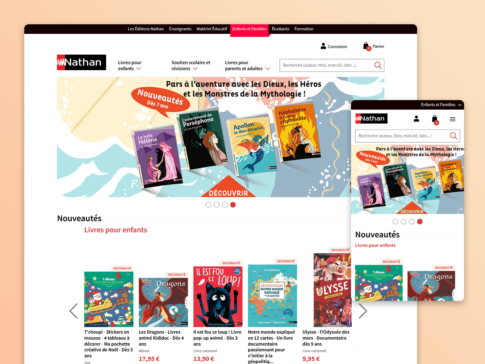 Site e-commerce des Editions Nathan