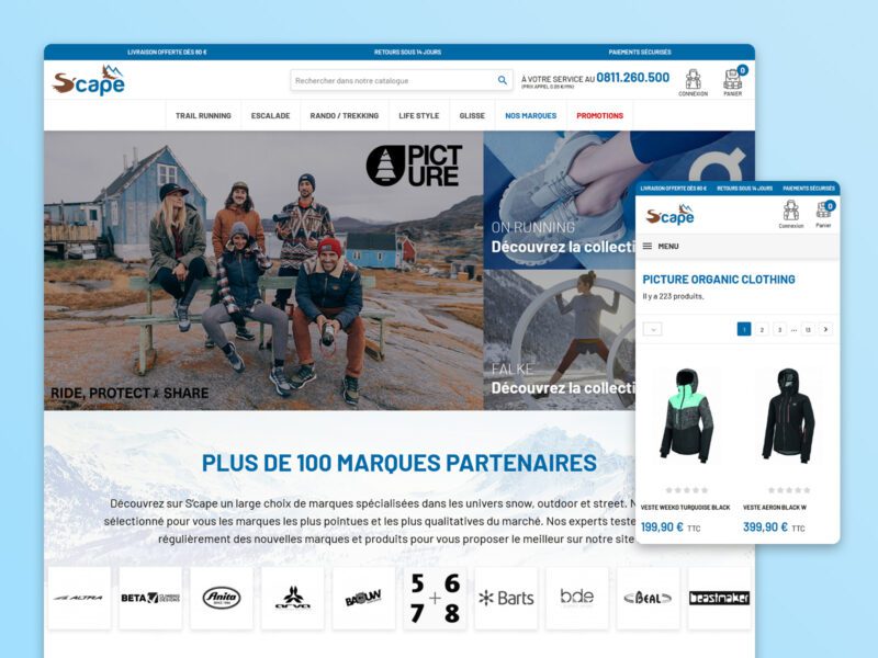 Création de site ecommerce S'cape