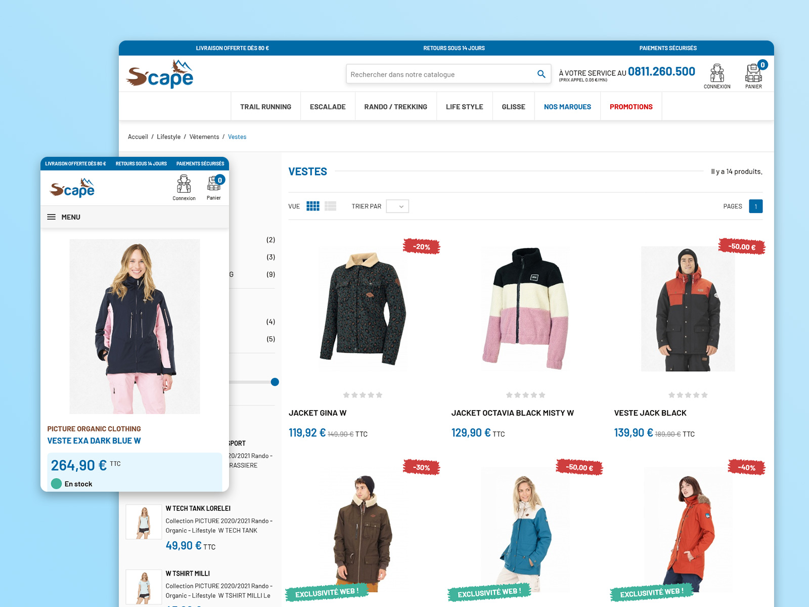 Création de site ecommerce S'cape