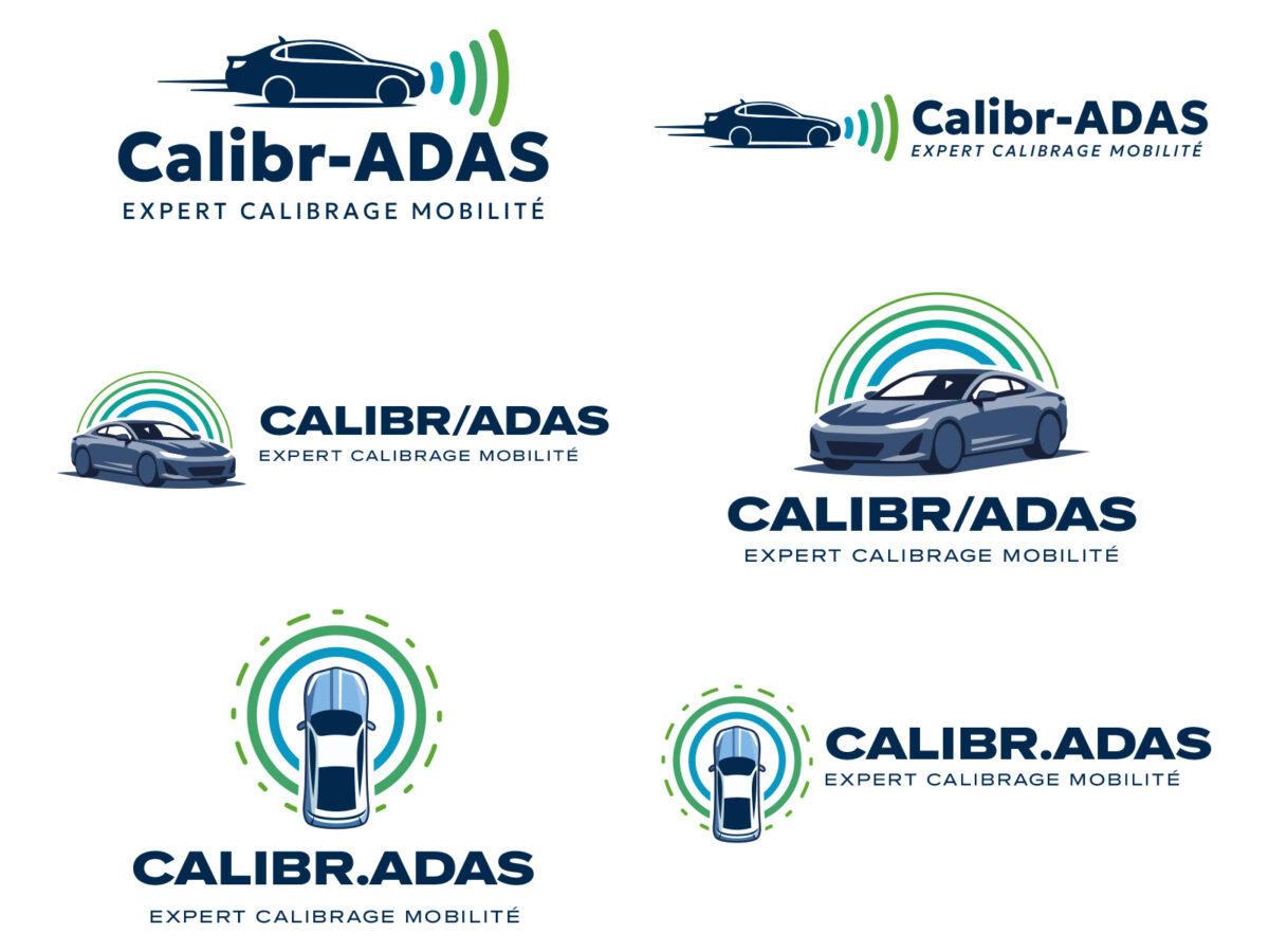 Déclinaisons visuelles du logo, conçues conformément aux exigences du client.