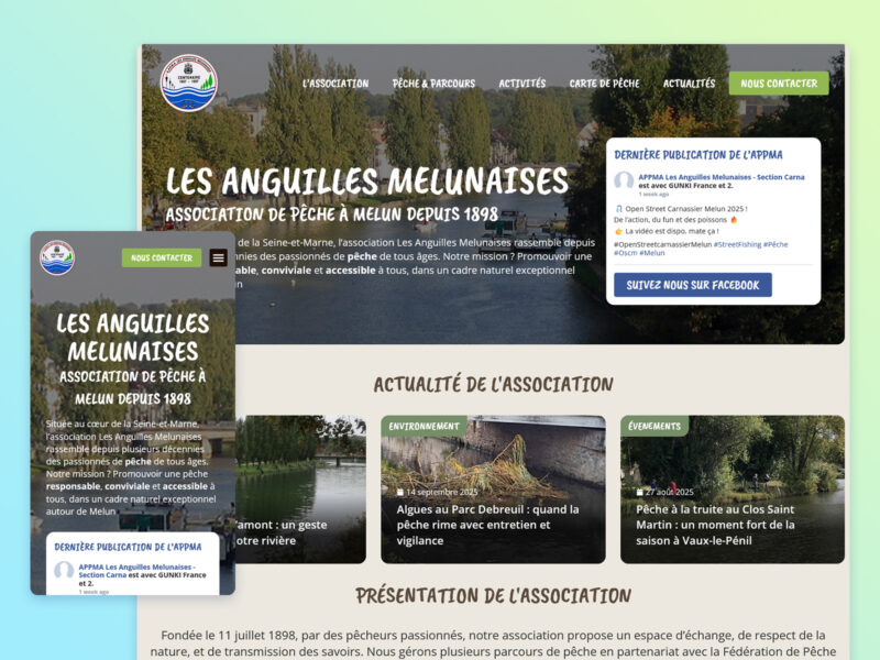 Refonte du site web des Anguilles Melunaises à Melun