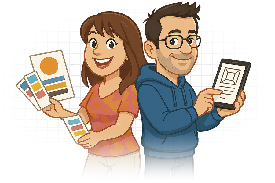 François et Charline, vos graphistes spécialistes en communication visuel.