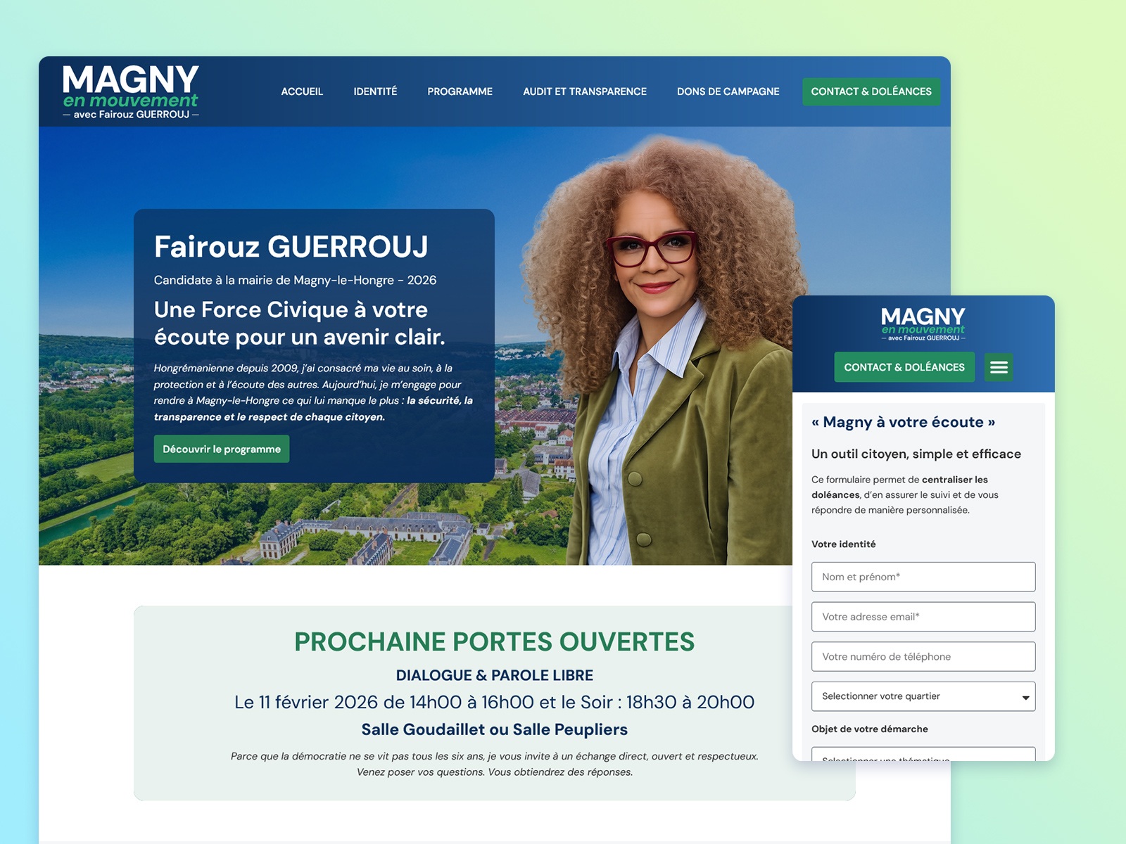 Création du site de campagne municipale – Guerrouj Magny 2026