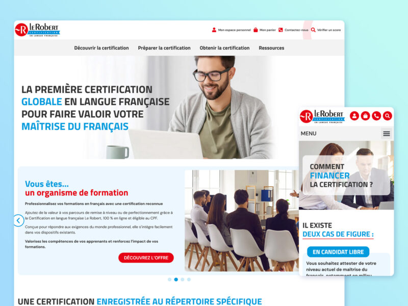 Refonte du site Certification Le Robert