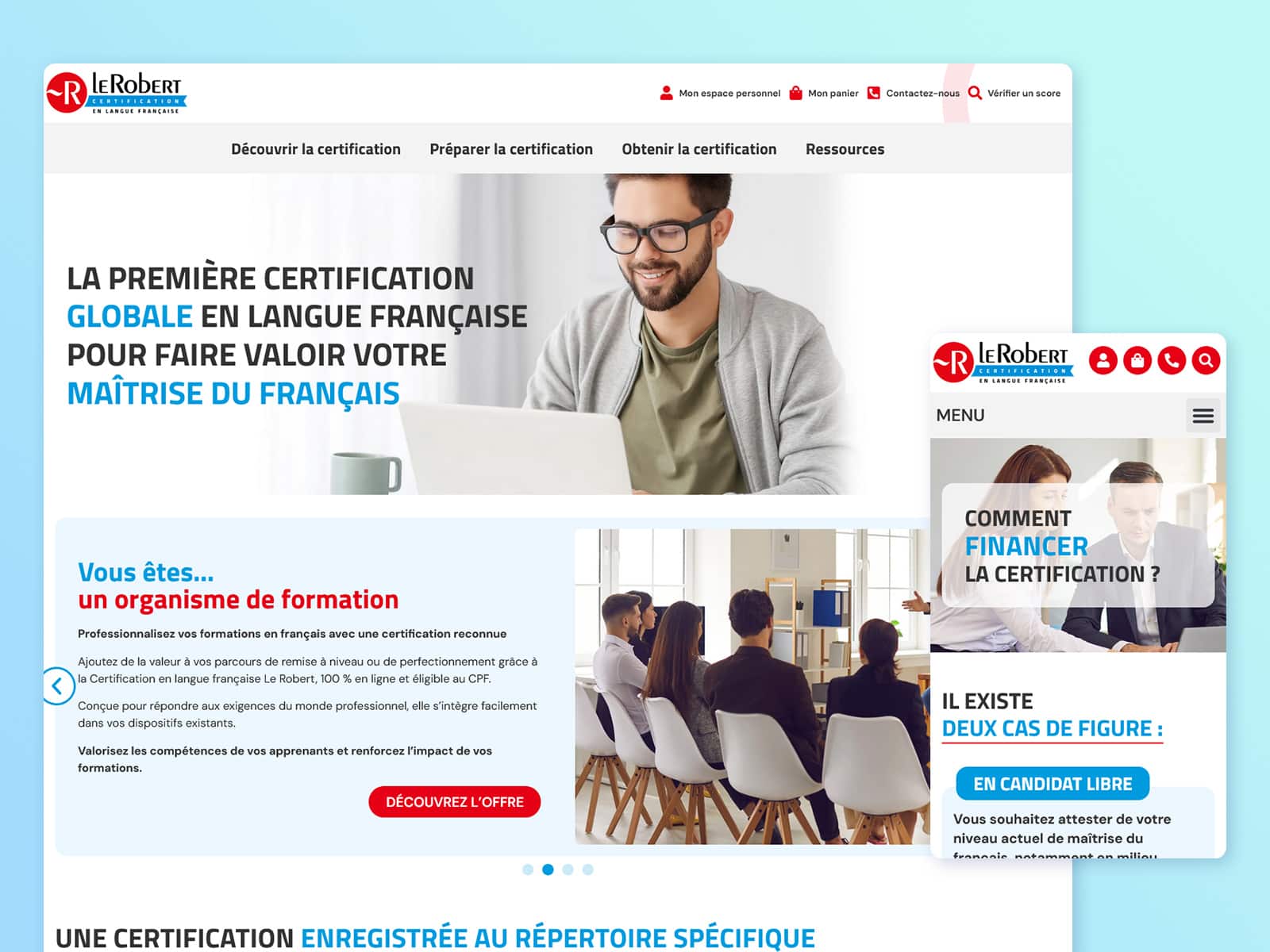 Refonte du site Certification Le Robert